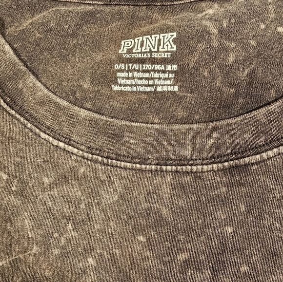 Victoria's Secret PINK Oversized Logo T-shirt Grey NWT - Picture 3 of 4